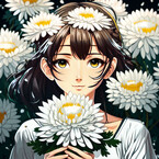 Букет белых хризантем