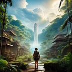 луна над древним городом