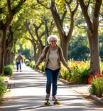 Бабушка на скейте